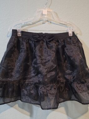 Hot Topic Cosmic Aura Skirt Small Black Organza Bow Mini Goth Witch Fairy Whimsy